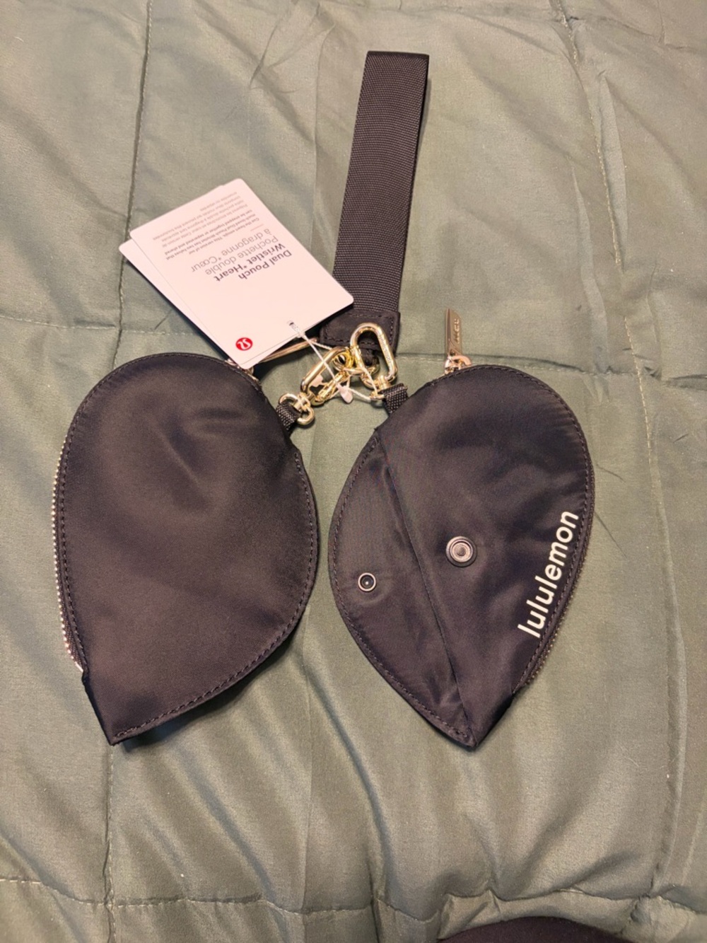 lululemon athletica Heart Wristlet Pouch in Black/gold - Picture 4 of 7